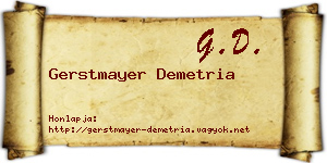 Gerstmayer Demetria névjegykártya